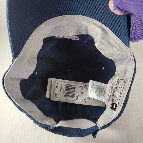 Adidas Blue Women Embroidered Heart Logo Adjustable Golf Hat One Size - Picture 4 of 7